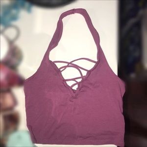 Magenta Express Halter Crop Top